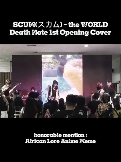 SCUM(スカム) - the WORLD (Death Note 1st Opening cover.) #Visualkei #fyp #Nightmare #Deathnote #africanloreanime