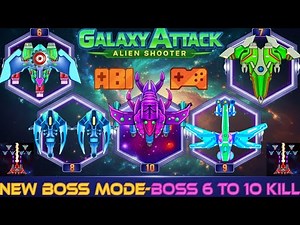 Galaxy Attack Alien Shooter | Boss Mode Level 6 To 10 | All Bosses | Zambario Gamers
