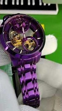 Invicta Objet D Art Hand Wind Swiss Quartz Purple SS Men Watch 44334 Bracelet WR#luxury #timepiece