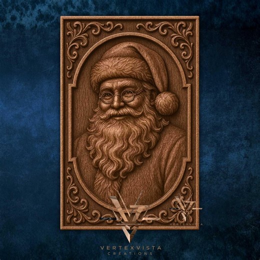 Santa Portrait STL – 3D CNC Relief Model – Classic Christmas Carving File for CNC Router and Festive Wall Art - Etsy