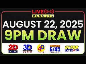 LIVE 9PM PCSO LOTTO RESULTS TODAY AUGUST 22 , 2025 | SWERTRES EZ2