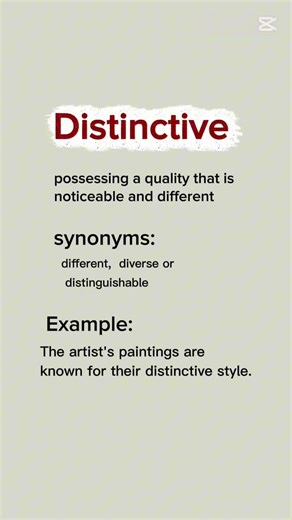 Distinctive - meanings, pronunciation, example sentence #english #vocabulary #englishpractice