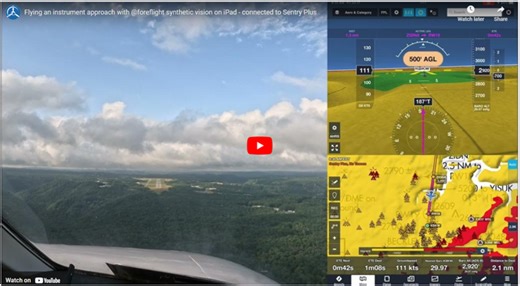 Video: Flying an instrument approach with Foreflight synthetic vision on iPad – connected to Sentry Plus - iPad Pilot News