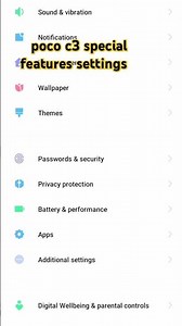 poco c3 special features settings