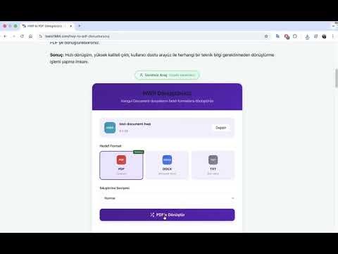 HWP to PDF Dönüştürücü | HWP Hangul Belgelerini PDF Belgesine Ücretsiz Çevirin