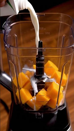 Making Mango Shake from Scratch 🥭 Satisfying ASMR (Cut, Blend, Pour!)