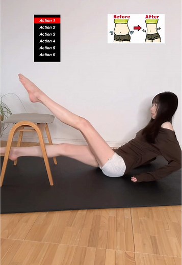 椅子を使った腹筋運動でウエスト引き締め