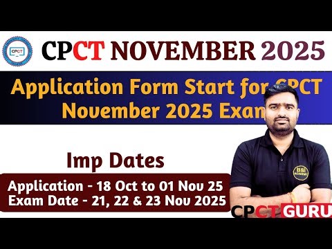 Registration Open for CPCT Scheduled on 21st, 22nd & 23th Nov 2025 | CPCT November 2025 | CPCT EXAM