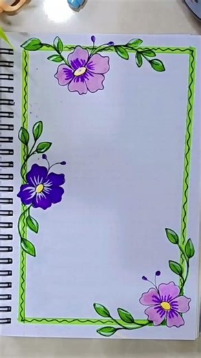 easy border designs for project work #art #design #shorts