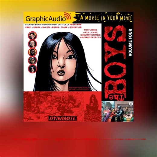 Listen to a sample from The Boys by Garth Ennis and Darick Robertson. https://loom.ly/uksiWbw. This is going to hurt! Set in 2006 in a post 9/11 world where the Brooklyn Bridge was destroyed and the twin Towers still stand, costumed heroes soar through the sky and masked vigilantes prowl the night, but someone's got to make sure the "supes" don't get out of line. And someone will! | GraphicAudio