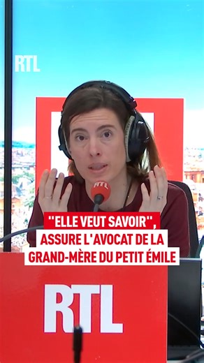 "Elle veut savoir" : l'avocat de la grand-mère d'Émile dit qu'elle attend d'être entendue par le juge d'instruction pour lui faire part des éléments à sa disposition Me Julien Pinelli, avocat d’Anne Vedovini la grand-mère maternelle d’Émile, au micro de Céline Landreau dans #RTLMatin | RTL