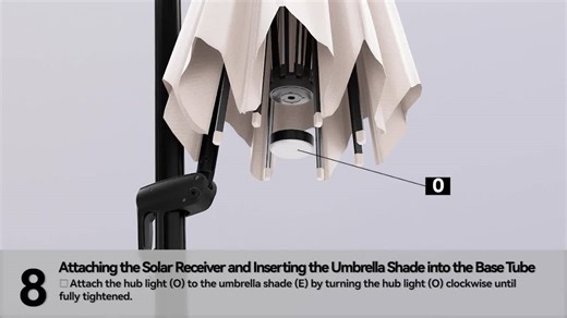 Hampton Bay 11 ft. Aluminum Cantilever Solar LED Offset Patio Umbrella in Midnight Blue URM822013-MI