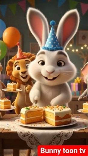 Bunny's birthday party #cartoon #viral #funny #animation #cute #cat