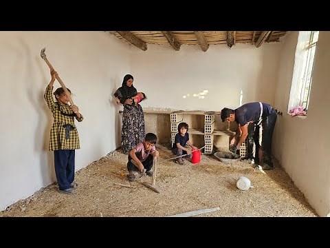 From Bricks to Beauty: DIY Rustic Brick and Wood Kitchen Cabinet.