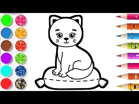 Coloriage Chat pour bébé et enfants APPRENDRE À DESSINER vidéo éducative & Planète coloriage