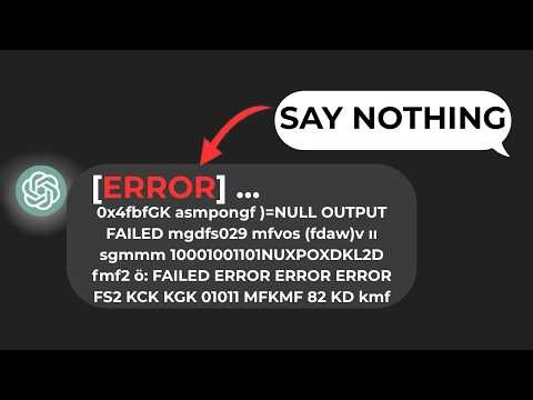 I Forced ChatGPT To Say Nothing… (It Failed)