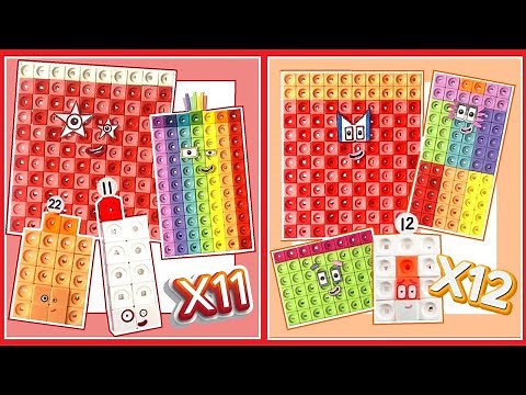 Numberblocks Eleven And Twelve Times Tables | X11and X12 Multiplications | Big Numberblocks