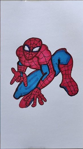 Spider man drawing challenge #howtodraw #superhero #spiderman #shorts