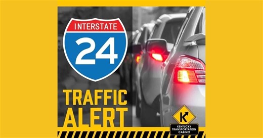 KYTC: Westbound I-24 blocked by oversize load near KY-TN state line