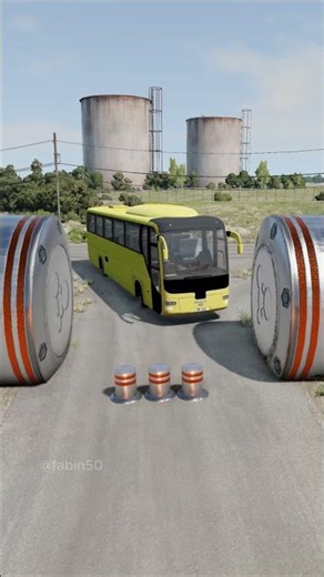 City bus & Truck vs Hydraulic Crush - BeamNG.Drive #beamngdrive