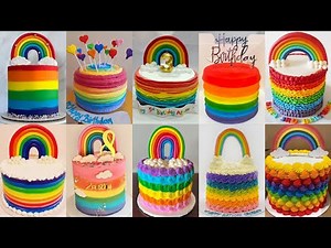 🌈Rainbow Cake Decorating Ideas/Rainbow Birthday Cake/Cake Design Ideas/Rainbow Cake/Birthday Cake