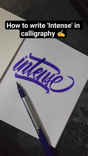 How to Write Intense in Calligraphy ✍️|#shorts #calligraphy #lettering #brushpen #art #viral #fyp