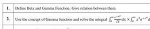 \begin{tabular} { | l | l | } \hline 1. & Define Beta and Gamm... | Filo
