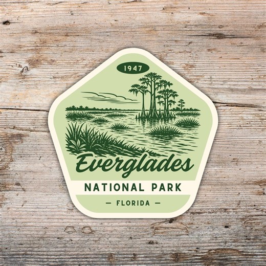 Everglades National Park Sticker Retro Travel Badge Florida Vinyl Decal - Etsy