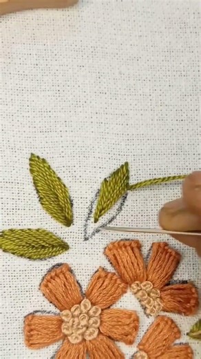 Beautiful Hand Embroidery Flower Design #embroideryart #embroidery #handembroidery #flowers