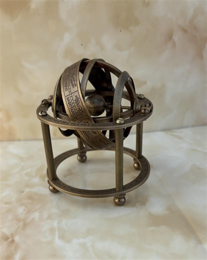 Mini Brass Armillary Sphere, Zodiac Signs, Antique Astronomical Decor, Desk Globe Model - Etsy