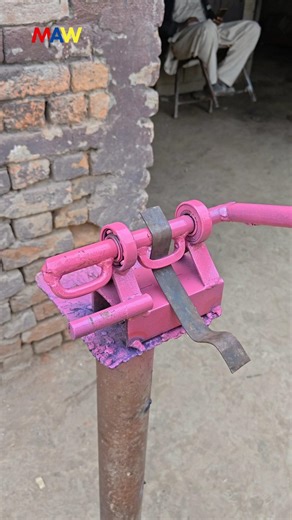 Powerful DIY Iron Bending Tool Demo 💪🔥 #shorts