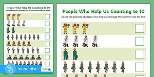 Interactive PDF: People Who Help Us Counting to 10 Activity