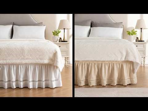 MIYE Elastic Ruffled Lace Bed Skirts
