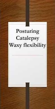Posturing catalepsy waxy flexibility. Catatonia, schizophrenia. Terms of psychiatry #norcetstrategy