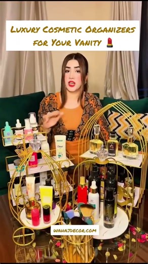 cosmetic organizer frame makeup storage table tary makeup #perfume #bolleywoodsong #cheaporganizers