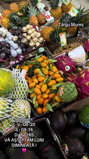 🩷🩷🩷Fructele exotice sunt fructe provenite din zone tropicale sau subtropicale, precum Brazilia, Thailanda sau India. Au arome intense, culori vii și sunt bogate în vitamine, antioxidanți și fibre, fiind apreciate atât pentru gustul lor deosebit, cât și pentru beneficiile pentru sănătate.#fy #targumureș #aprozargalaxy #exoticfruit