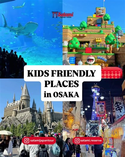 👼🏻 KIDS FRIENDLY PLACES RECOMMENDATION IN OSAKA 🧚🏻‍♂️ Kamu lagi di Osaka dan bingung mau cari destinasi apa yang aman dan nyaman untuk sekeluarga? Apalagi ada si bocil? 👀 Nih, mimin kasih beberapa rekomendasi destinasi wisata di Osaka, yang aman banget buat kamu explore bersama buah hatimu! 🤩✨ 🎪 Cup Noodle Museum 🎪 Legoland 🎪 Kaiyukan Aquarium 🎪 Tsutenkaku Sliding 🎪 Universal Studios Japan 🎪 Mario World 🎪 Kids Plaza Gimana? Destinasi yang cocok untuk si kecil kan? 😍 Dijamin bakal b