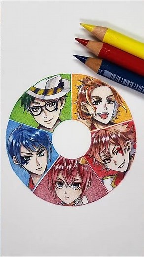 ツイステ ハーツラビュル寮 3colorchallenge #twistedwonderland #ツイステッドワンダーランド #colorwheel #大人の塗り絵
