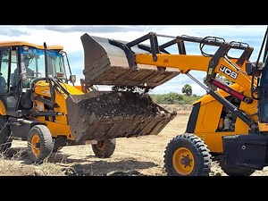 Two JCB 3DX Working for Mud Sifting in a New Road Construction Heavy Equipment Work || JCB Video