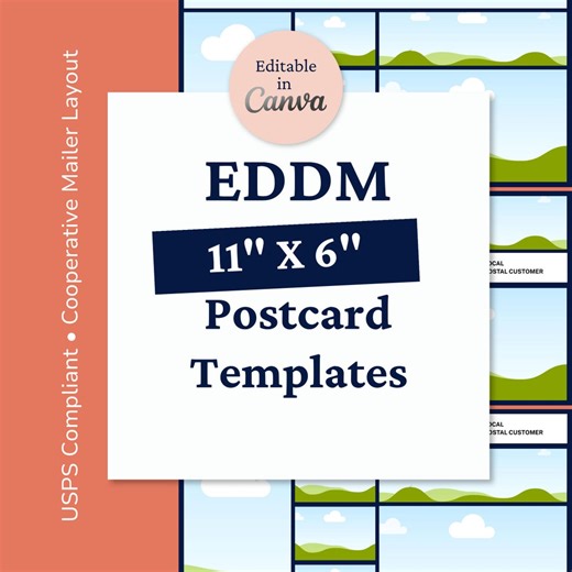 Postcard Template Canva EDDM Mailer Design Business Marketing Kit Small Advertising Example Direct Mail Campaign USPS Compliant Indicia - Etsy