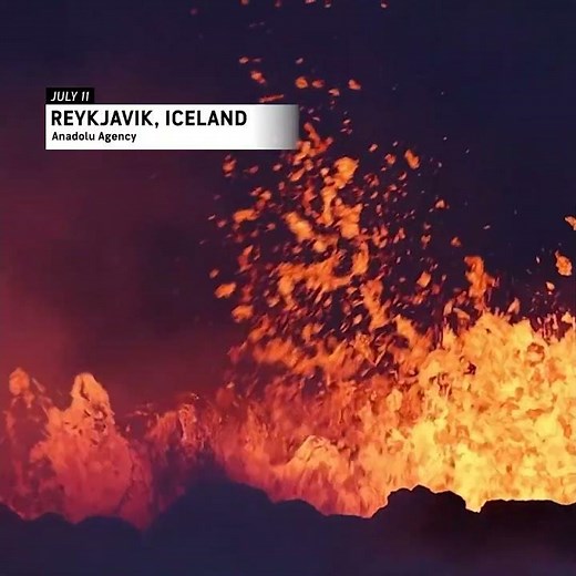 Close-up of July 2023 Iceland volcano eruption and lava | AccuWeather