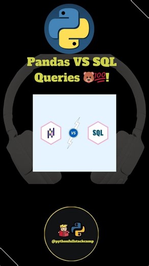 pythonfullstackcamp on Instagram: "Switching from SQL to Pandas? 🔄 Here's a quick comparison with common operations side-by-side! Filtering, sorting, and grouping made easy in Python. Great for data analysts transitioning to Pandas. Which do you prefer? #DataAnalysis pandas vs sql sql vs pandas comparison pandas equivalent sql queries pandas filtering vs sql where pandas groupby vs sql group by sql to pandas cheat sheet pandas data manipulation sql python pandas sql alternatives learn pandas fr