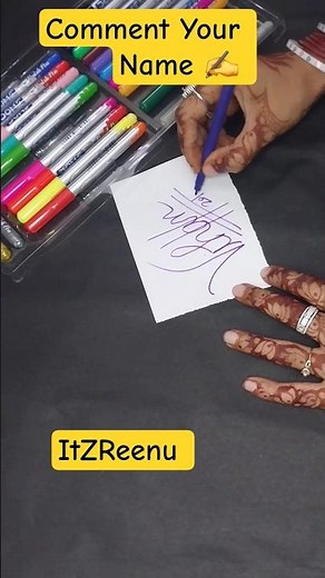 Lettering My Subscriber Name ✍️ Calligraphy by DOMS BRUSH PEN 🖊 MAGICAL CALLIGRAPHY ✨️ 🎩 🔮 🪄 #shorts