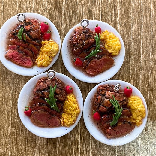 Handmade Miniature Beefsteak Magnet or Keychain - Realistic Clay Food Art - 1.8 Inches (4.5cm) - Etsy