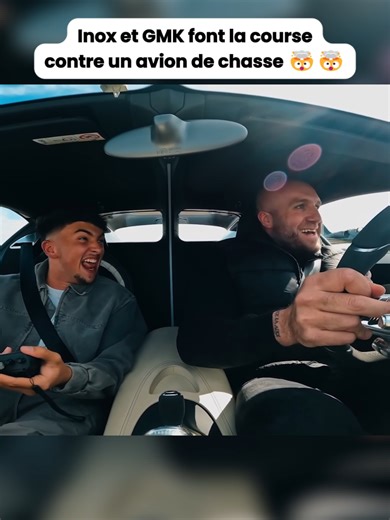 Course contre un avion de chasse 🤯 #voiture #gmk #inoxtag #bugatti