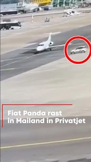 Fiat Panda claws into private jet: Spectacular accident at Milan airport! 🚗✈️