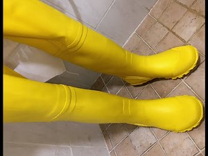 VERY HEAVY RUBBER THICK SOFT UNLINED YELLOW WADERS GUMMIANZUG WATHOSE ca. 1,2MM 4,5 KG ULTRA RARE