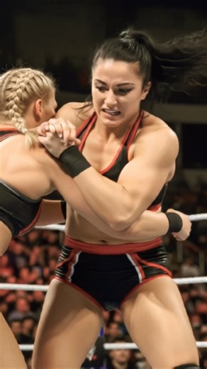 Strong Woman wrestling on the ring