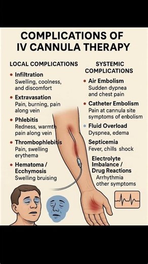 Complications of IV cannula therapy