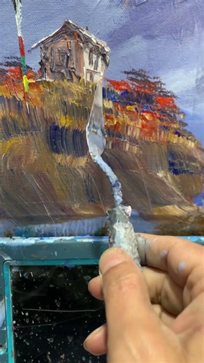 Knife painting techniques! Painting with knife #painting #shorts